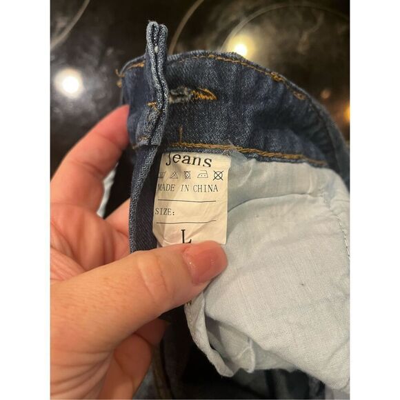 Ava Costume Full Length Distressed Denim Overalls sz L NWT - Picture 8 of 8